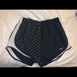 Black and white star nike shorts
